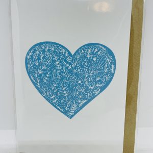 Turquoise Floral Heart