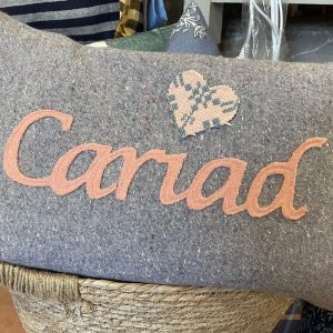Vintage Recycled Wool 'Cariad' (Love) Cushion