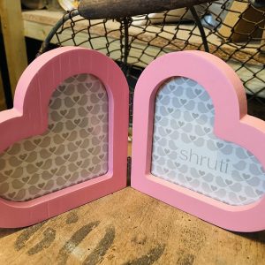 Double Heart Frame Pink