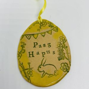 Happy Easter (Pasg Hapus) Ceramic Hanging Egg