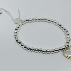 Silver Heart With a Gold Rim Bracelet