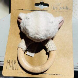 Mary The Lamb Wooden Hoop Rattle