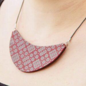 Tapestry Collar Necklace Deep Red