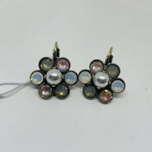 Dimitriadis Pearl and Crystal Drop Flower earrings