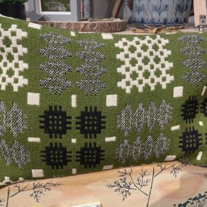 Recycled Welsh Tapestry Rectangle Cushion - Green