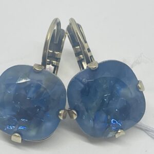 Dimitriadis Drop Earrings Peacock Blue / Matt Silver