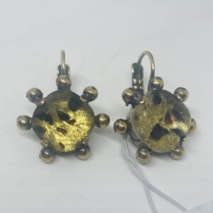 Dimitriadis Starfish Earrings Citrine Speckled Stone/ Antique Brass