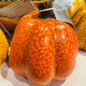 Orange Speckled Ceramic Pumpkin