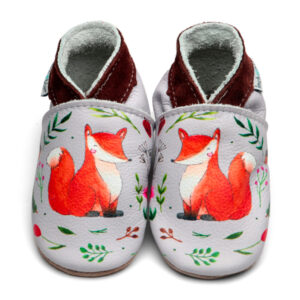 Inch Blue 'Fox Print' Leather Baby Shoes 6-12 m