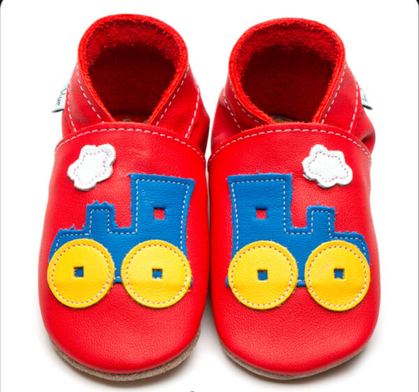 Inch Blue Toot Train Red Leather Baby Shoes 6-12m (M)