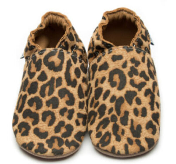 Inch Blue Leather Leopard Baby Shoes 6-12m