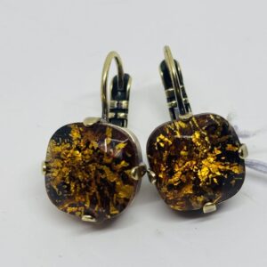 Stunning Dimitriadis Drop Earring in Caramel/ Amber Molten Lava Effect