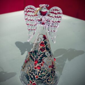 Hanging Glass Angel with Holly