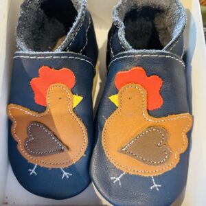 Inch Blue Navy Leather Chicken Shoes 6-12m