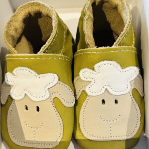 Inch Blue Khaki Sheep Leather Shoes 0-6m