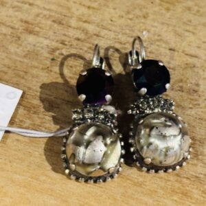 Dimitriadis Drop Earring Metallic Stone/Crystals