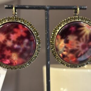 Dimitriadis Large Floral Disk Earrings