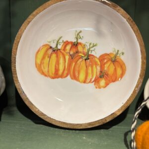 Wooden Pumpkin Dish