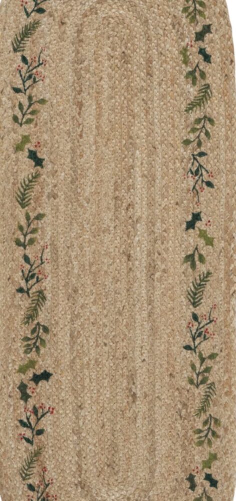 Jute Holly & Berry Christmas Table Runner - Image 3